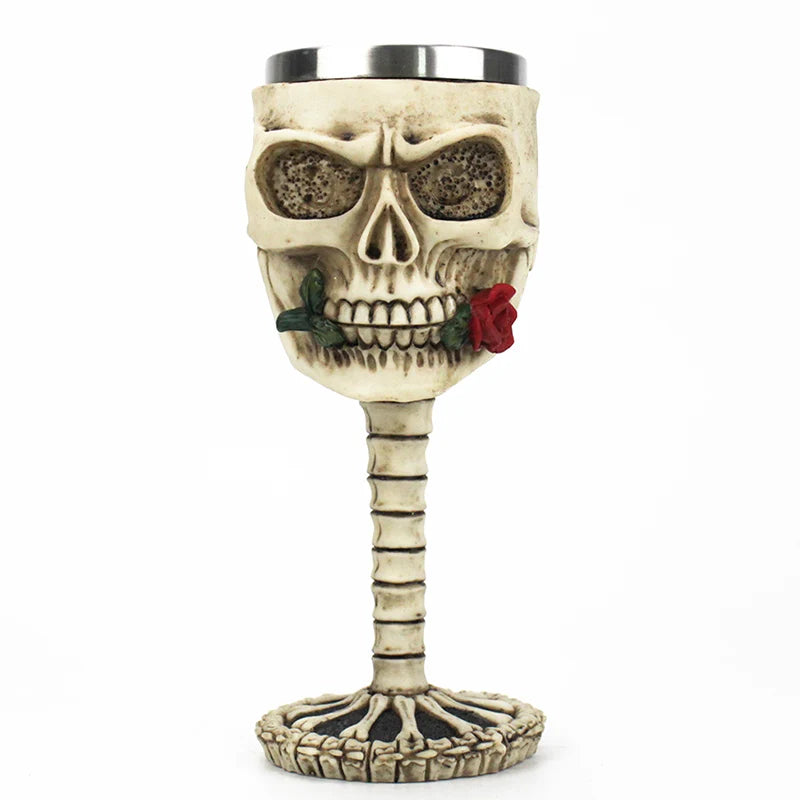 Creative 3D Gothic Wine Goblet Style Contain Dragon Claw Viking Skull Skeleton Punk Wine Glass Halloween Gifts Bar Drinkware Cup