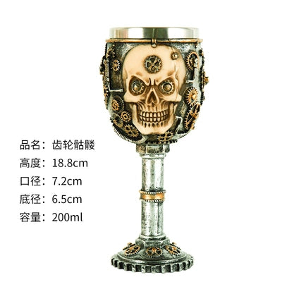 Embossed Skull Ghost Head Wine Glass Whiskey Creative Wine Glass Cocktail Funny Cup Stylish Retro Goblet