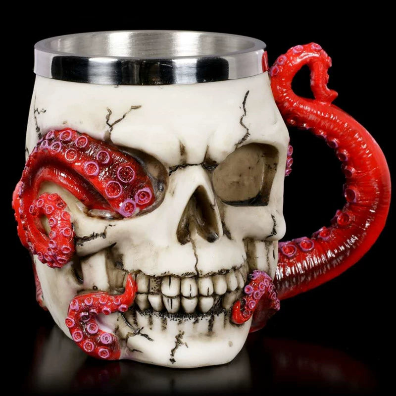 Embossed Skull Ghost Head Wine Glass Whiskey Creative Wine Glass Cocktail Funny Cup Stylish Retro Goblet