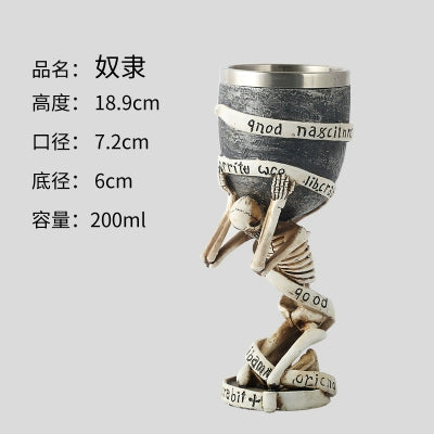 Embossed Skull Ghost Head Wine Glass Whiskey Creative Wine Glass Cocktail Funny Cup Stylish Retro Goblet