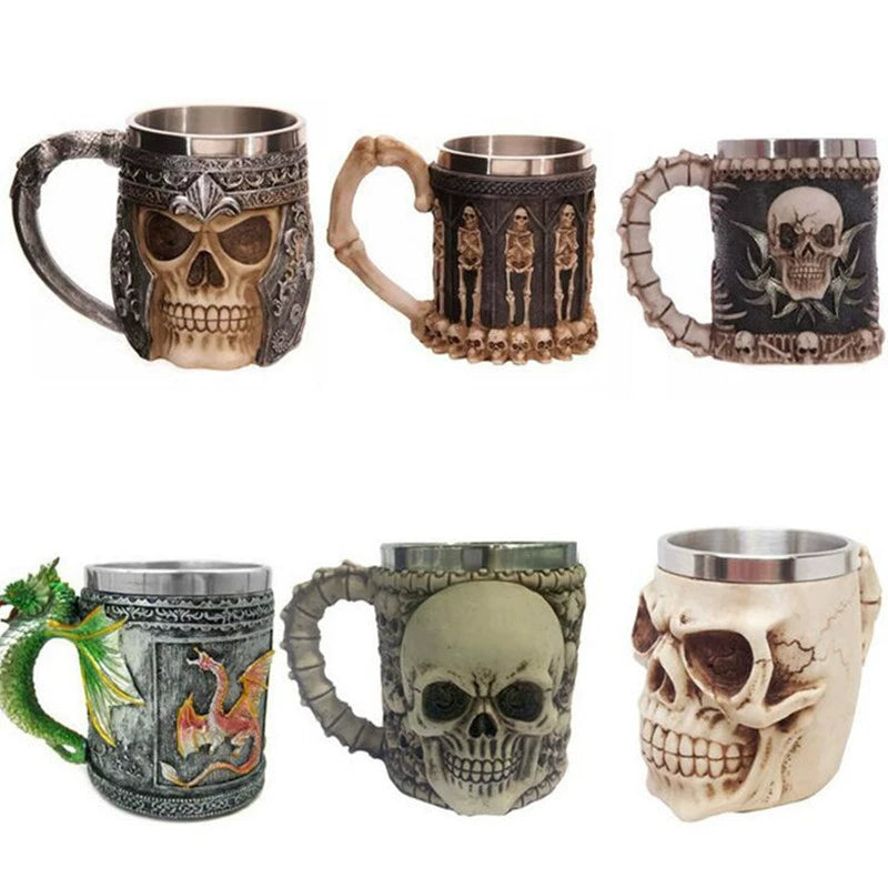 Embossed Skull Ghost Head Wine Glass Whiskey Creative Wine Glass Cocktail Funny Cup Stylish Retro Goblet