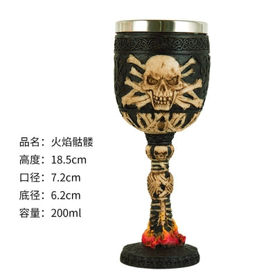 Embossed Skull Ghost Head Wine Glass Whiskey Creative Wine Glass Cocktail Funny Cup Stylish Retro Goblet