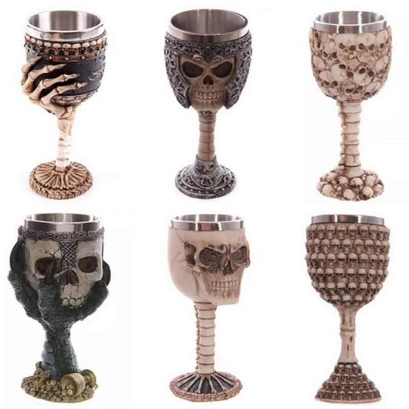 Embossed Skull Ghost Head Wine Glass Whiskey Creative Wine Glass Cocktail Funny Cup Stylish Retro Goblet