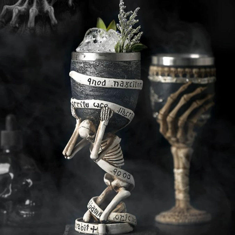 Embossed Skull Ghost Head Wine Glass Whiskey Creative Wine Glass Cocktail Funny Cup Stylish Retro Goblet
