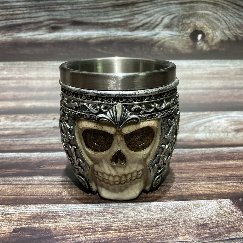 Embossed Skull Ghost Head Wine Glass Whiskey Creative Wine Glass Cocktail Funny Cup Stylish Retro Goblet
