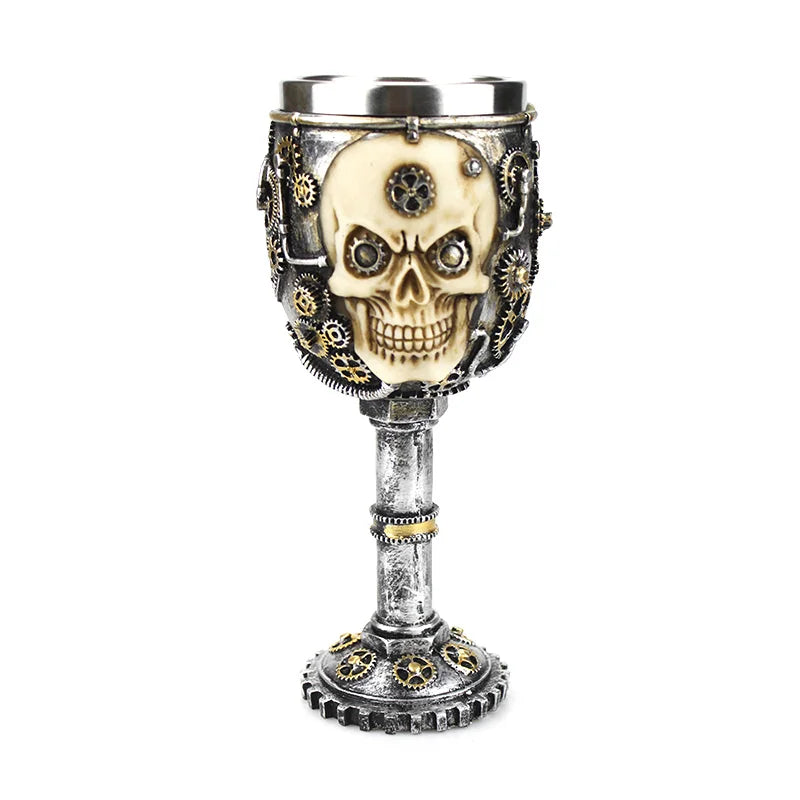 Creative 3D Gothic Wine Goblet Style Contain Dragon Claw Viking Skull Skeleton Punk Wine Glass Halloween Gifts Bar Drinkware Cup