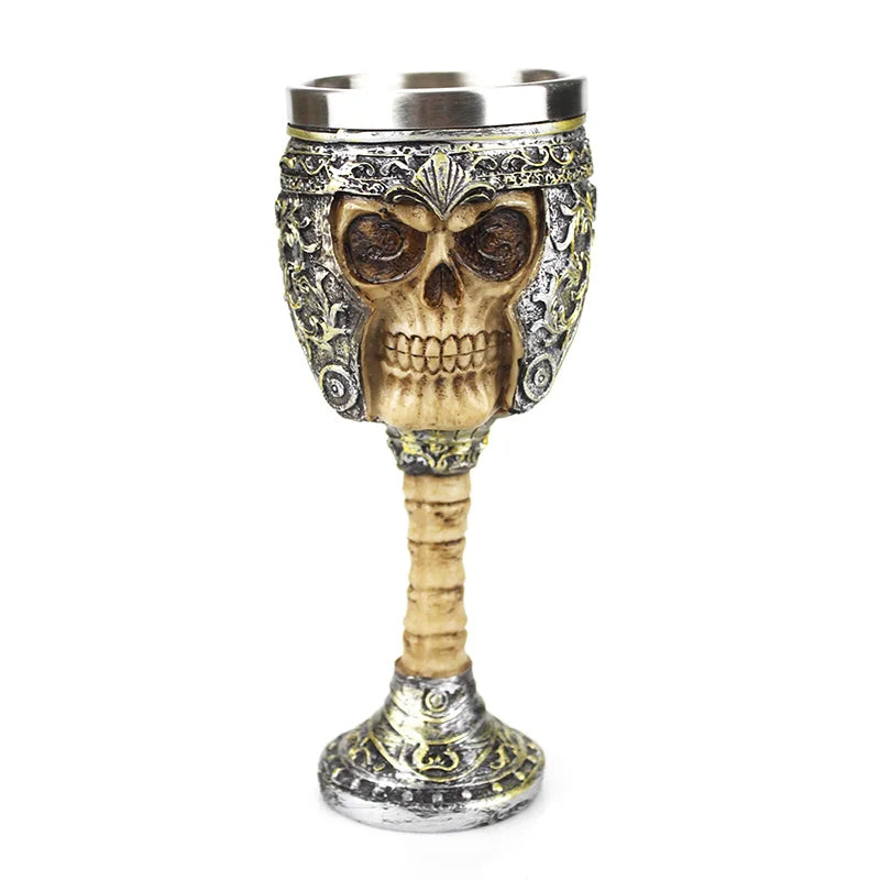 Creative 3D Gothic Wine Goblet Style Contain Dragon Claw Viking Skull Skeleton Punk Wine Glass Halloween Gifts Bar Drinkware Cup
