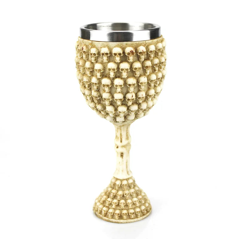 Creative 3D Gothic Wine Goblet Style Contain Dragon Claw Viking Skull Skeleton Punk Wine Glass Halloween Gifts Bar Drinkware Cup