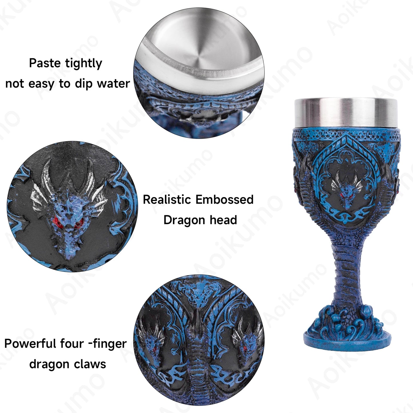 Creative 3D Gothic Wine Goblet Style Contain Dragon Claw Viking Skull Skeleton Punk Wine Glass Halloween Gifts Bar Drinkware Cup