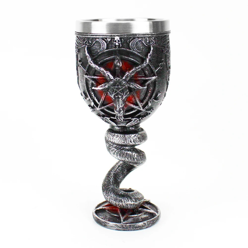 Creative 3D Gothic Wine Goblet Style Contain Dragon Claw Viking Skull Skeleton Punk Wine Glass Halloween Gifts Bar Drinkware Cup