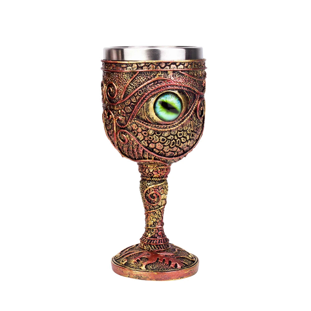 Creative 3D Gothic Wine Goblet Style Contain Dragon Claw Viking Skull Skeleton Punk Wine Glass Halloween Gifts Bar Drinkware Cup