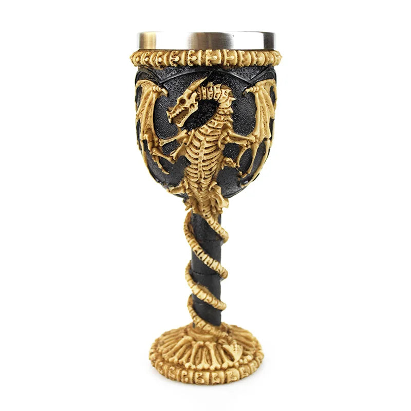 Creative 3D Gothic Wine Goblet Style Contain Dragon Claw Viking Skull Skeleton Punk Wine Glass Halloween Gifts Bar Drinkware Cup