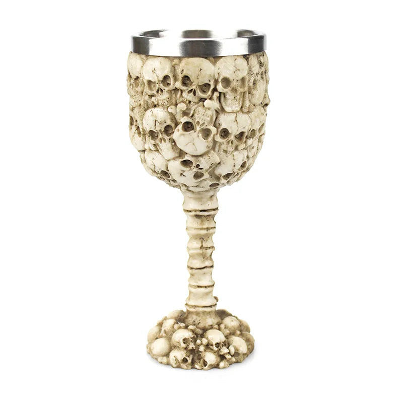 Creative 3D Gothic Wine Goblet Style Contain Dragon Claw Viking Skull Skeleton Punk Wine Glass Halloween Gifts Bar Drinkware Cup