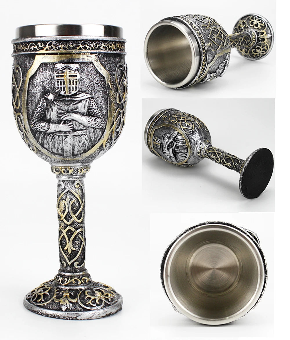 Creative 3D Gothic Wine Goblet Style Contain Dragon Claw Viking Skull Skeleton Punk Wine Glass Halloween Gifts Bar Drinkware Cup