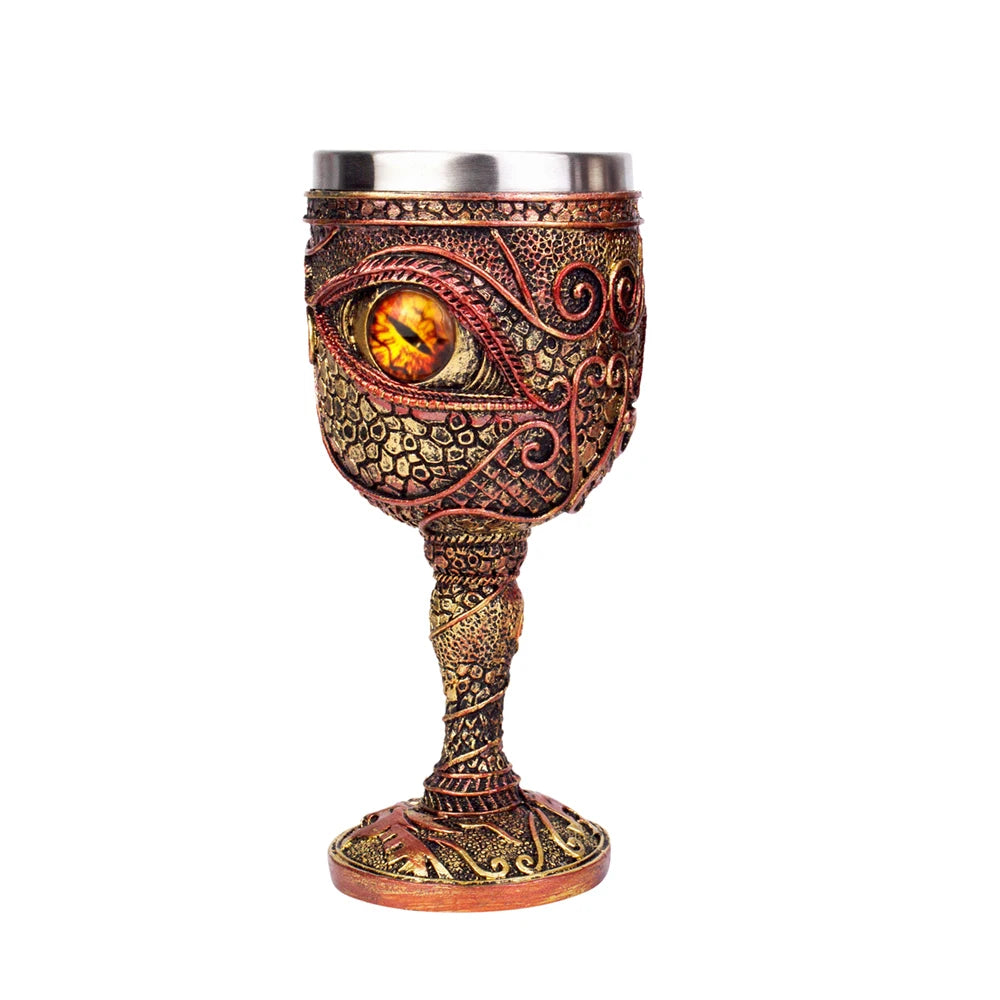 Creative 3D Gothic Wine Goblet Style Contain Dragon Claw Viking Skull Skeleton Punk Wine Glass Halloween Gifts Bar Drinkware Cup