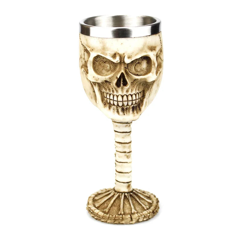 Creative 3D Gothic Wine Goblet Style Contain Dragon Claw Viking Skull Skeleton Punk Wine Glass Halloween Gifts Bar Drinkware Cup