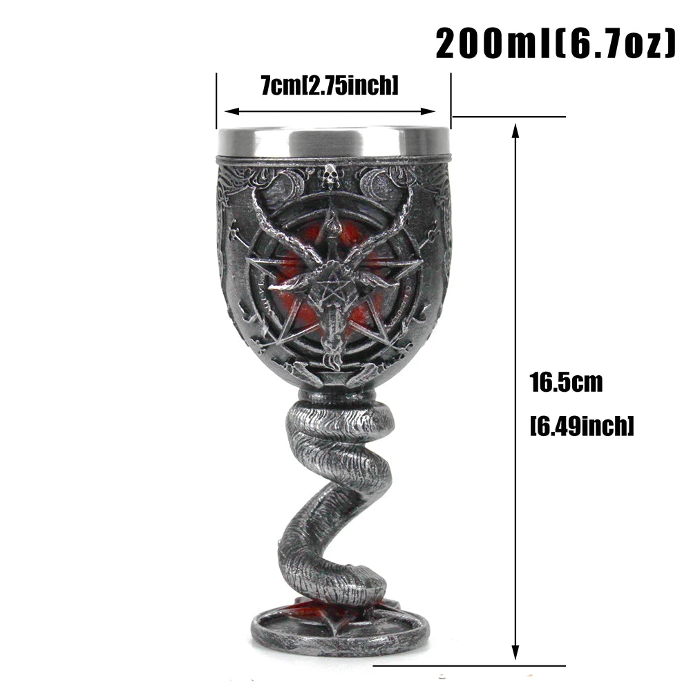 Creative 3D Gothic Wine Goblet Style Contain Dragon Claw Viking Skull Skeleton Punk Wine Glass Halloween Gifts Bar Drinkware Cup