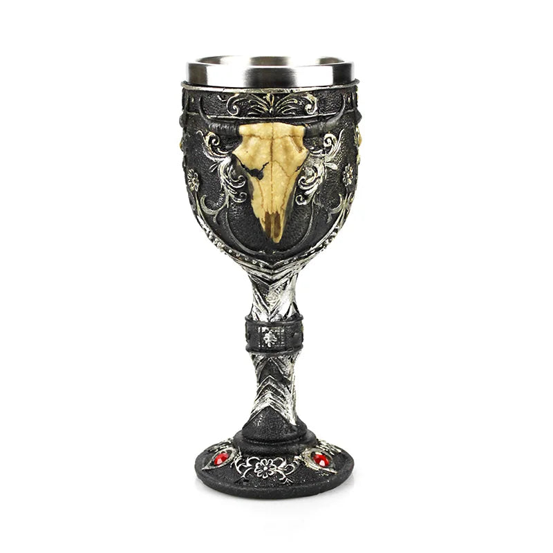 Creative 3D Gothic Wine Goblet Style Contain Dragon Claw Viking Skull Skeleton Punk Wine Glass Halloween Gifts Bar Drinkware Cup