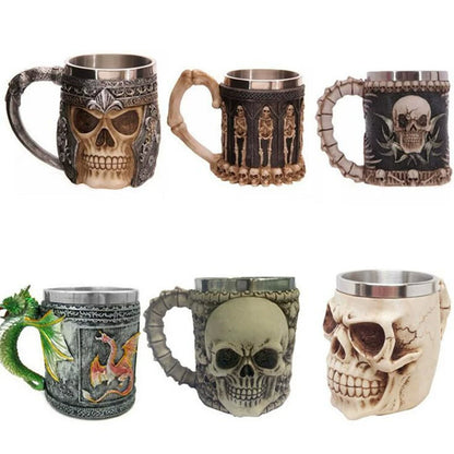 Embossed Skull Ghost Head Wine Glass Whiskey Creative Wine Glass Cocktail Funny Cup Stylish Retro Goblet