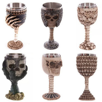 Embossed Skull Ghost Head Wine Glass Whiskey Creative Wine Glass Cocktail Funny Cup Stylish Retro Goblet