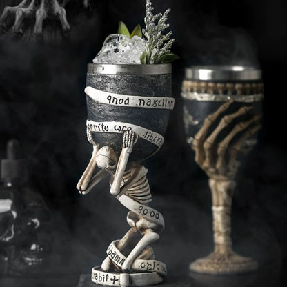 Embossed Skull Ghost Head Wine Glass Whiskey Creative Wine Glass Cocktail Funny Cup Stylish Retro Goblet