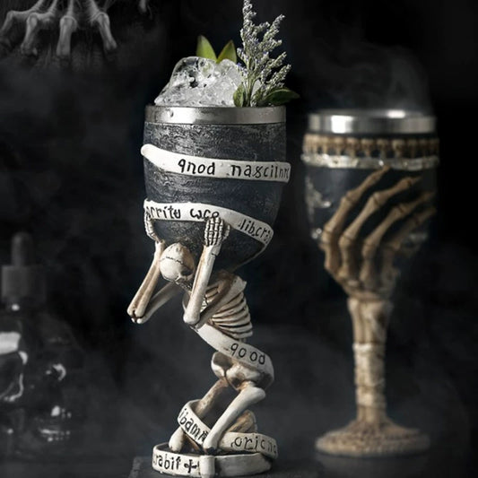 Embossed Skull Ghost Head Wine Glass Whiskey Creative Wine Glass Cocktail Funny Cup Stylish Retro Goblet