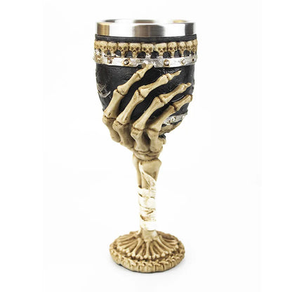 Creative 3D Gothic Wine Goblet Style Contain Dragon Claw Viking Skull Skeleton Punk Wine Glass Halloween Gifts Bar Drinkware Cup