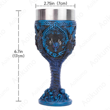 Creative 3D Gothic Wine Goblet Style Contain Dragon Claw Viking Skull Skeleton Punk Wine Glass Halloween Gifts Bar Drinkware Cup