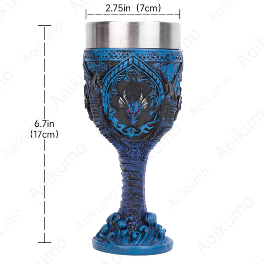 Creative 3D Gothic Wine Goblet Style Contain Dragon Claw Viking Skull Skeleton Punk Wine Glass Halloween Gifts Bar Drinkware Cup