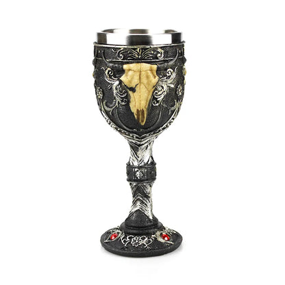Creative 3D Gothic Wine Goblet Style Contain Dragon Claw Viking Skull Skeleton Punk Wine Glass Halloween Gifts Bar Drinkware Cup